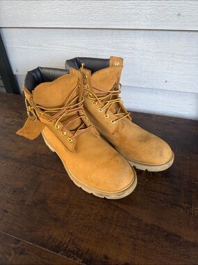 Timberland Wheat Suede Lace-Up Work Boots with Padded Collar